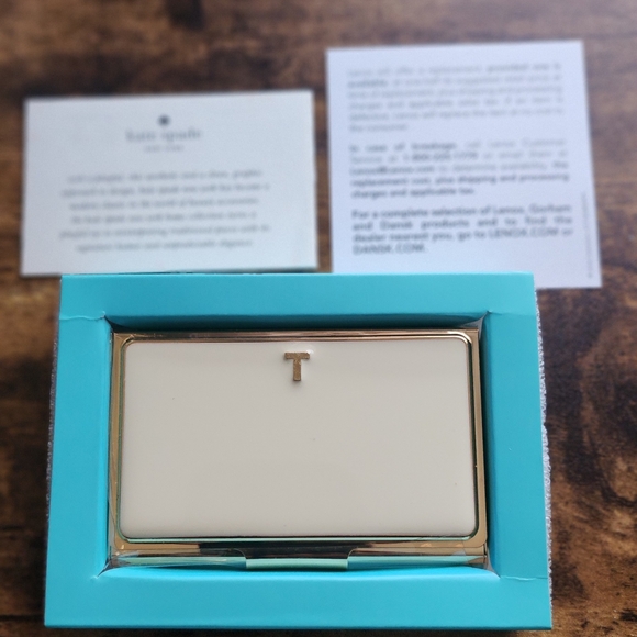 Kate Spade Cream Card Holder with Gold Accent - Picture 6 of 7